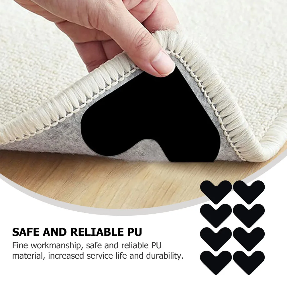 8 قطعة وسادة سجادة غير قابلة للانزلاق على شكل قلب تصميم رقيق للأرضيات المصفحة من بلاط الخشب الصلب لا بقايا سهلة القطع حسب الطلب #3