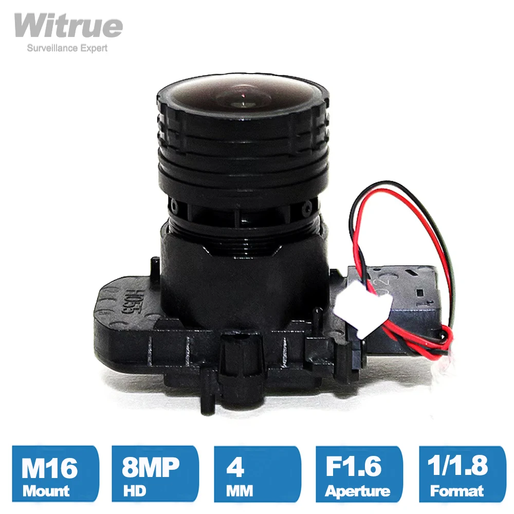 Witrue 4K HD 8MP 4mm CCTV Lens M16*P0.5 Mount F1.6  1/1.8