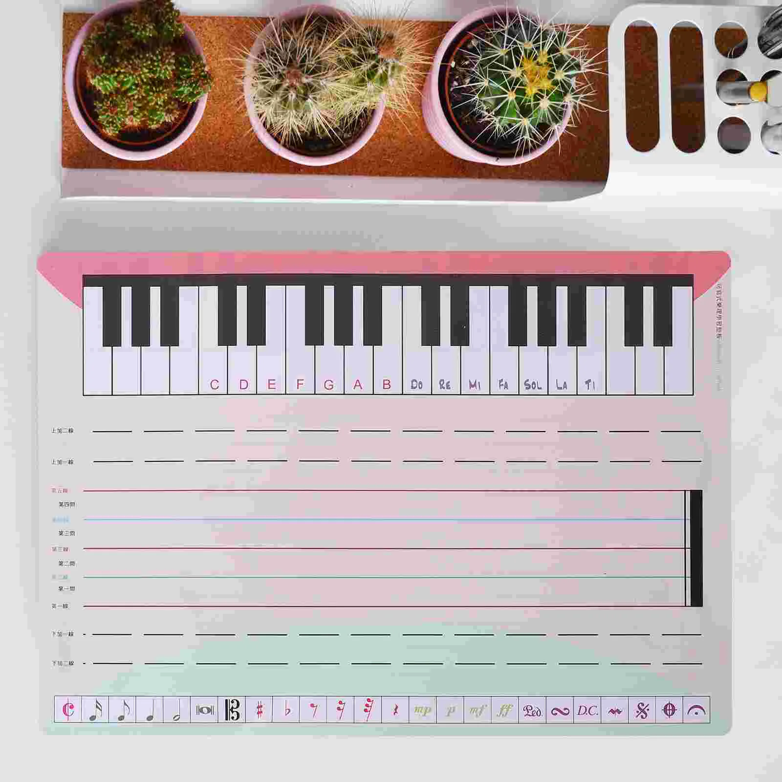 Staff Whiteboard Music Note Recognition Teaching Tool Piano Stave Cards Slats Reusable Pet Erasable Film Stickers Notation