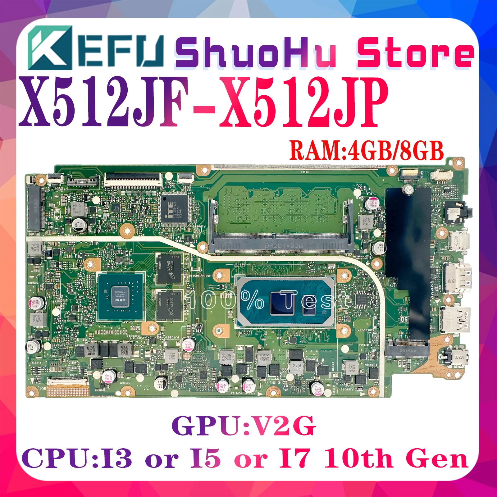 

X512JP X512JF Motherboard For ASUS X512J S512J A512J F512J K512J V512J V5000JP V5000J Laptop Mainboard RAM4GB/8GB i3 i5 i7/10th