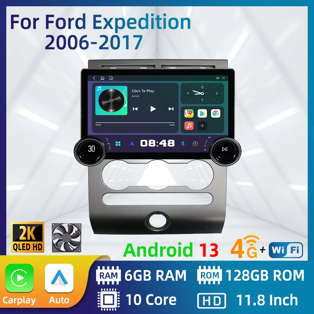 11.8 Inch Screen 2 Din Android Car Radio Stereo for Ford Expedition 2006-2017 Navigation Multimedia Carplay Head Unit Autoradio