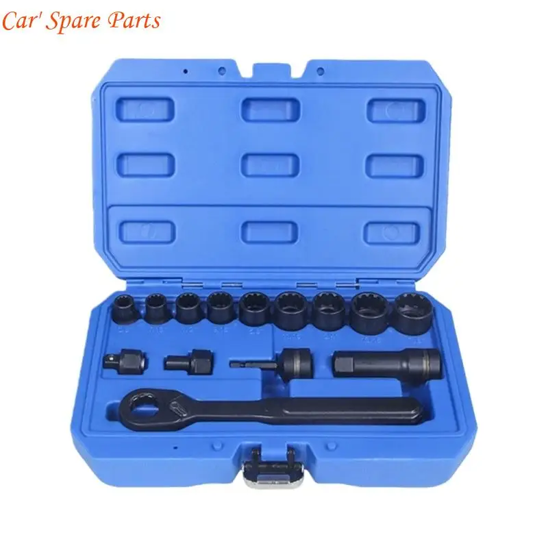 

Y4UA Набор сквозных головок из 14 предметов, стандарт SAE, ударный, готовый для технического обслуживания автомобилей и машин,