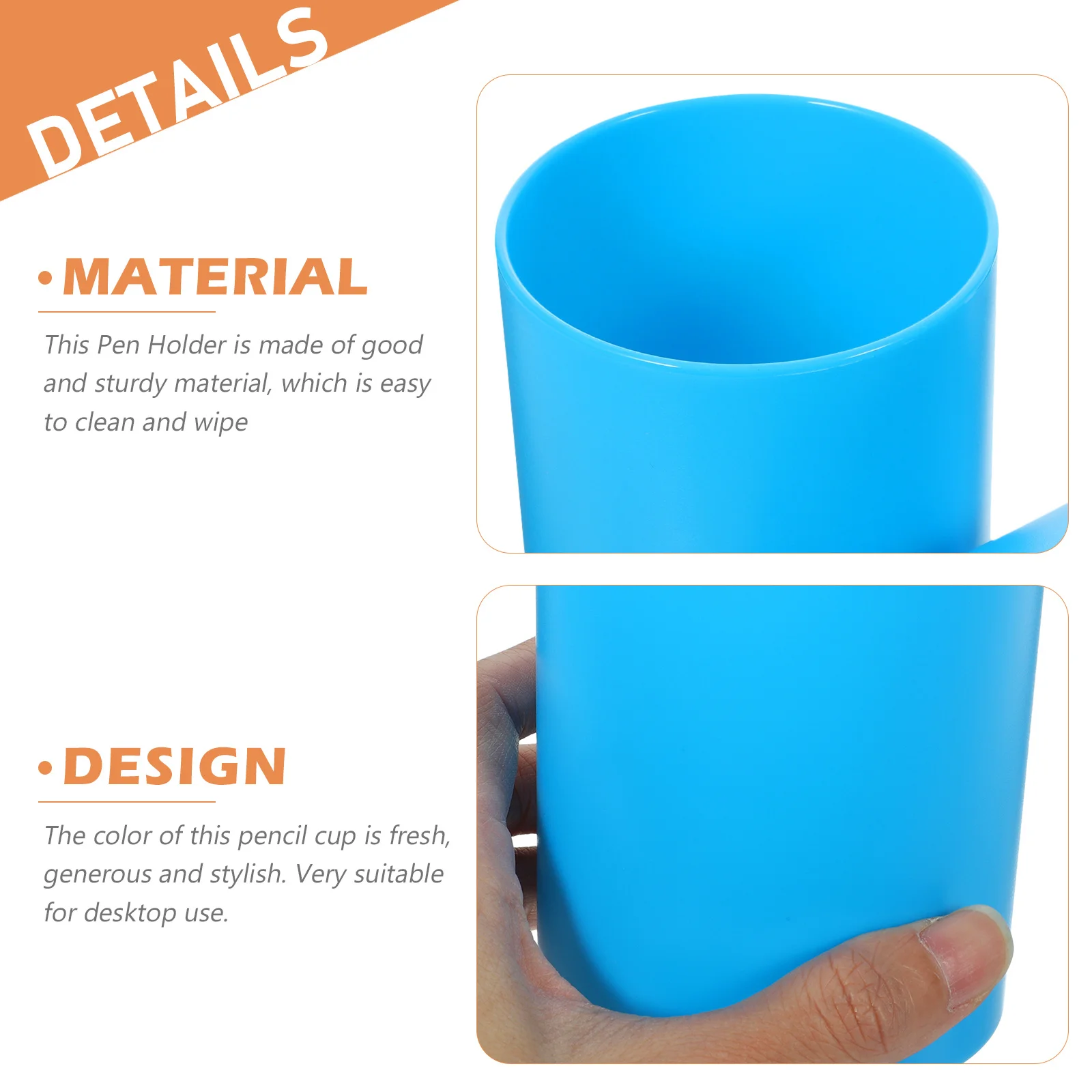 2Pcs Pencil Organizer for Desk Pen Holder Large Capacity Makeup Brush Holder Reusable Plastic Pencil Cup Stylish Rounded Edge