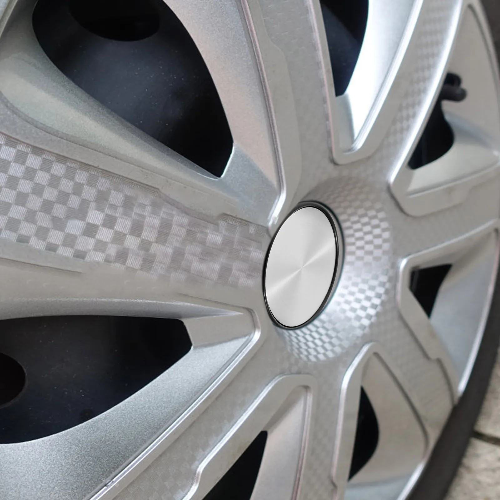 4 قطع من قبعات مركز العجلة الأنيقة، تصميم ABS خفيف الوزن، متوافق مع معظم المركبات، تعزز المظهر، غطاء مركز العجلة