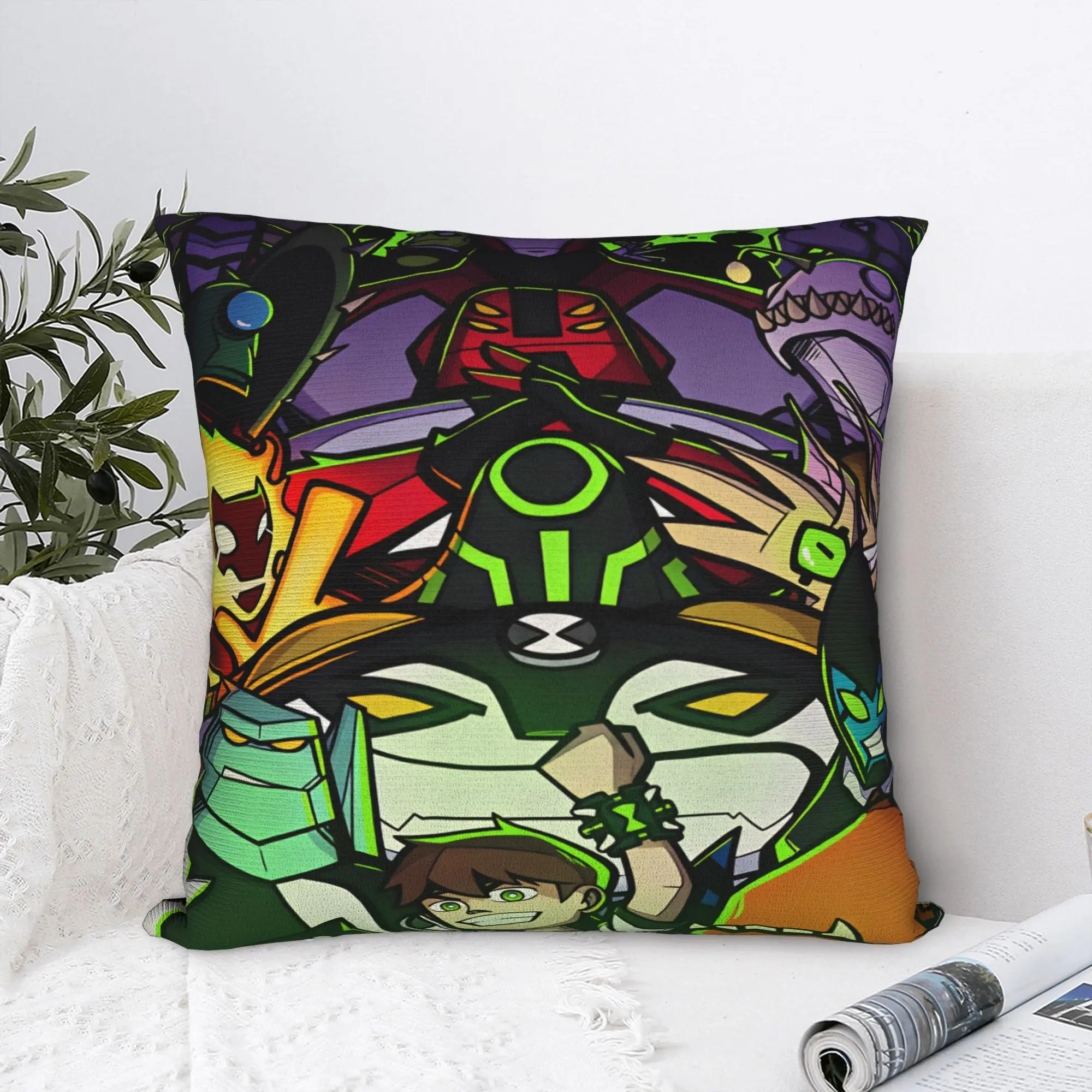 Ben 10 Cartoon Pillow Case  Funny Pillow Cover Soft Pillowcases For Living Room Sofa