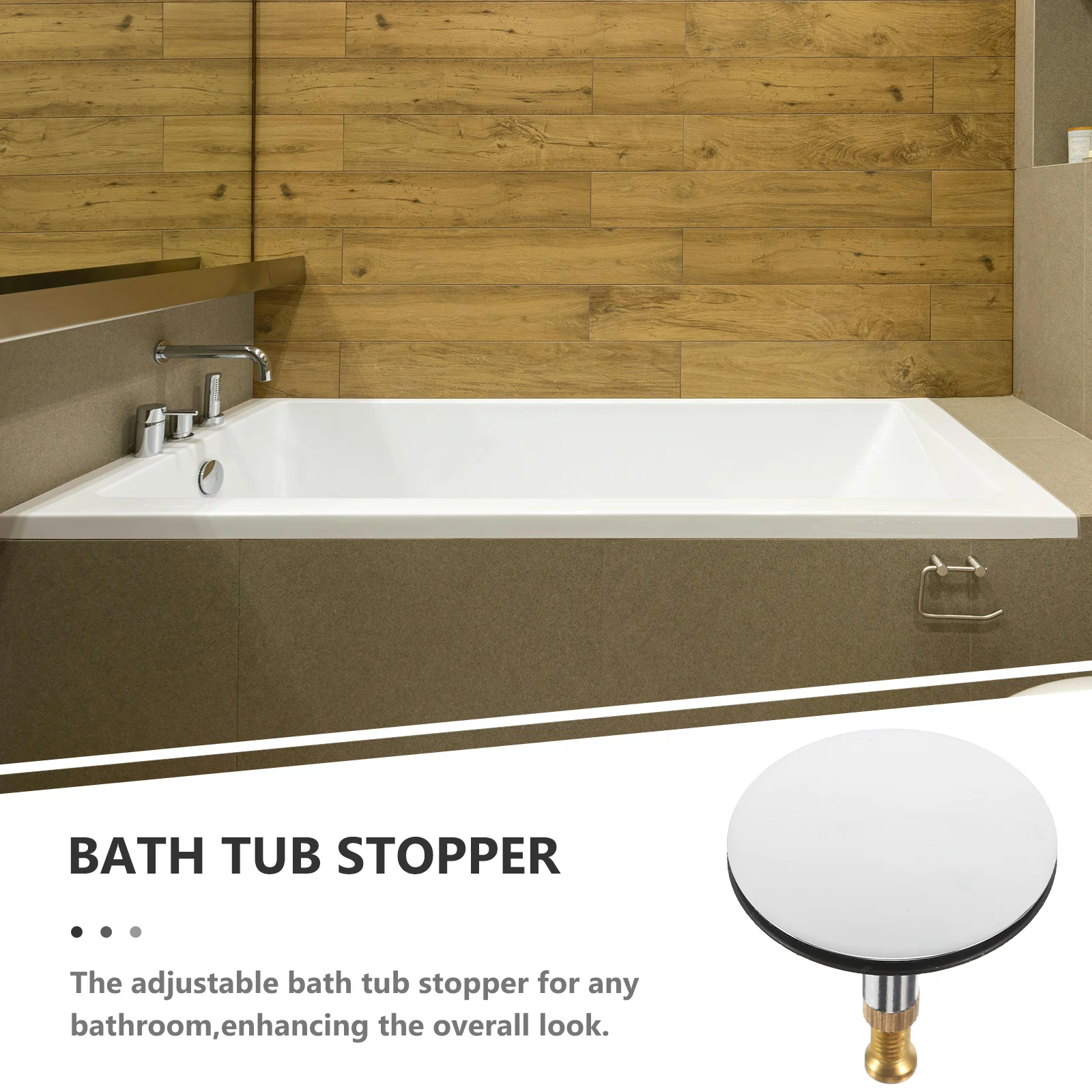 Tappo per vasca da bagno regolabile rotante Tappo di scarico Vasca in rame Accessori da bagno di ricambio Guarnizione di scarico per vasca da bagno Tappi per vasca da bagno