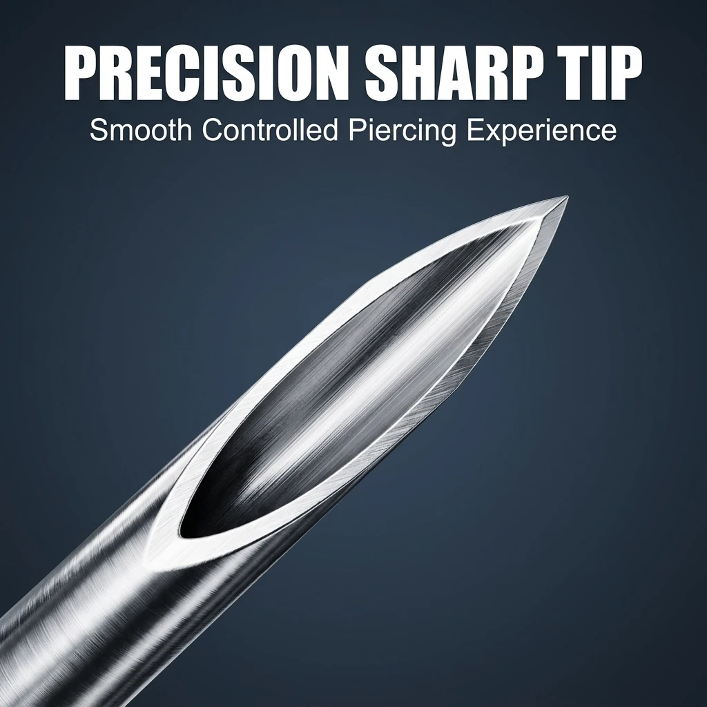 Piercing Needles 12/14/16/18/20G Disposable Body Piercing Needles Surgical Stainless Steel Ear Nose Septum Lip Piercing Supplies