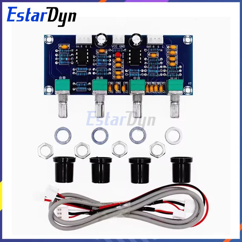 XH-A901 NE5532 Preamp Tone Controller Board, Hi-Fi Treble Bass Volume Adjustable Preamplifier Module for DIY Audio Amplifier