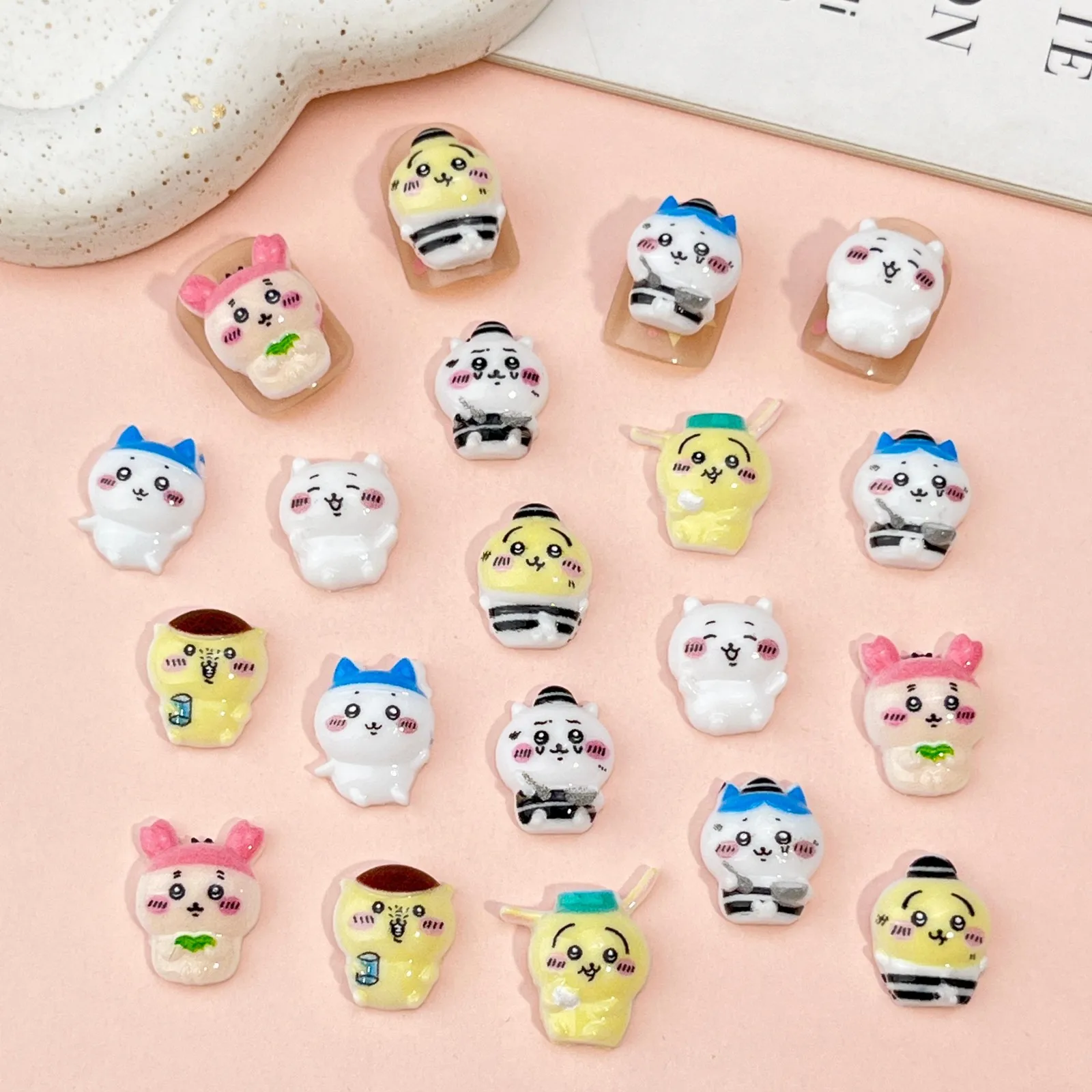 20Pcs Resin Mini Usagi Nail charm Art Flatback acrylic Figurines DIY Miniatures Decor Craft
