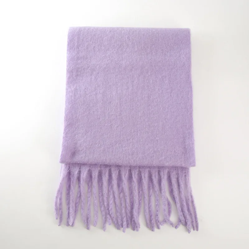 2023 Solid Thick Cashmere Scarf for Women Large Wool Blanket Pashmina Winter Warm Shawl Wraps Bufanda Female With Tassel