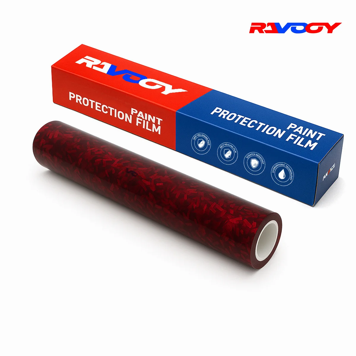 

High Quality Glossy Red Forged Carbon Fiber Vinyl Wrap Film Self-Adhesive Auto Tuning Stickers Durable Paint protective film