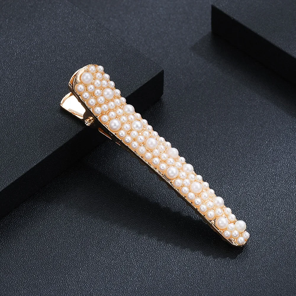 Beautiful Hair Clips for Woman Gold Color Metal Alligator Clip Fine Rhinestone Grains Hair Bangs Decorations — zdjęcie 5