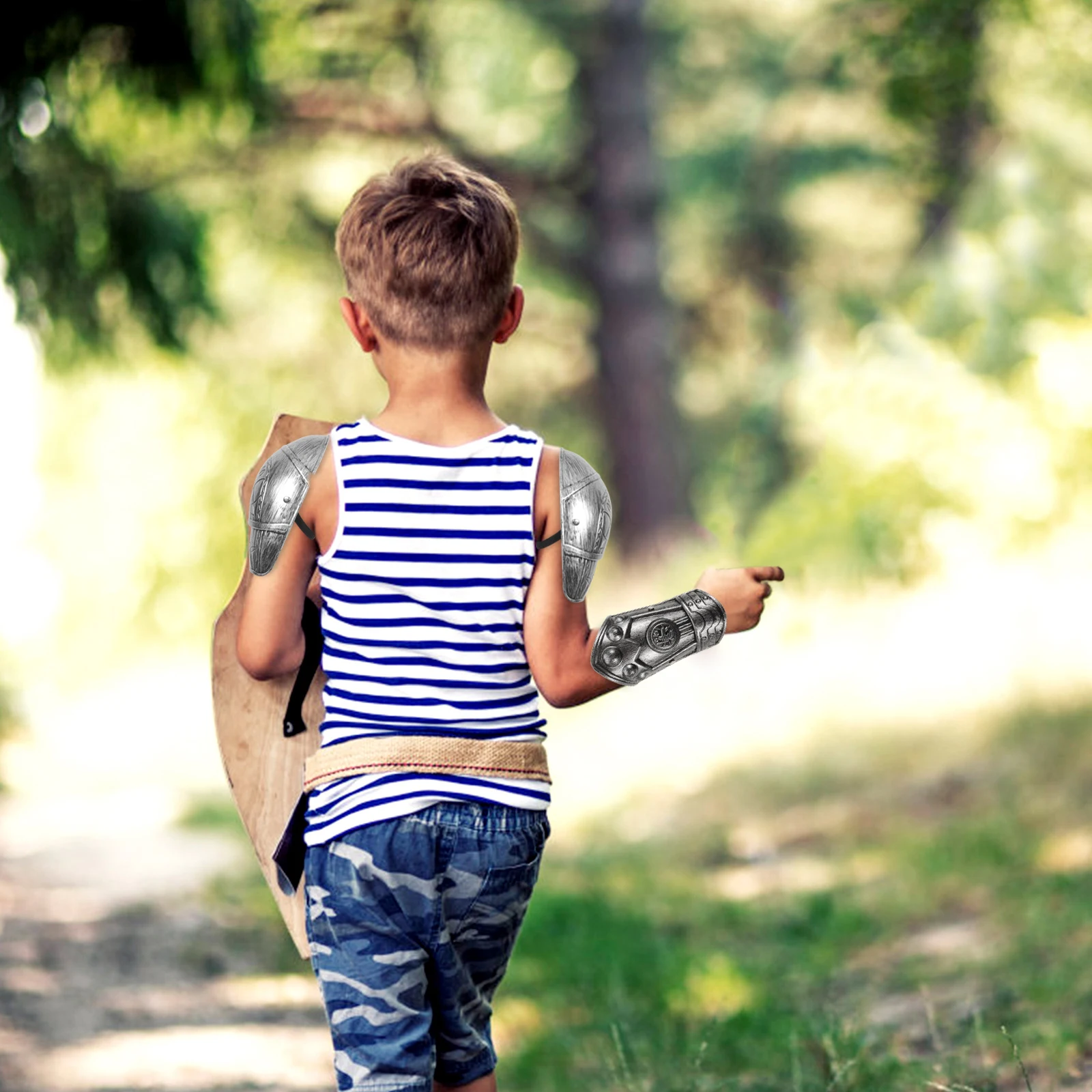 1 set 1 set di accessori per costumi per armature cosplay, piastra per braccio in plastica durevole, festa per ragazzi, Halloween, soldato romano