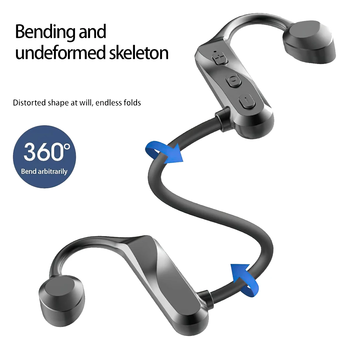 Headphone Konduksi Tulang SCLS Earphone Peredam Kebisingan Earphone Keringat Mikrofon Bawaan untuk Latihan Olahraga