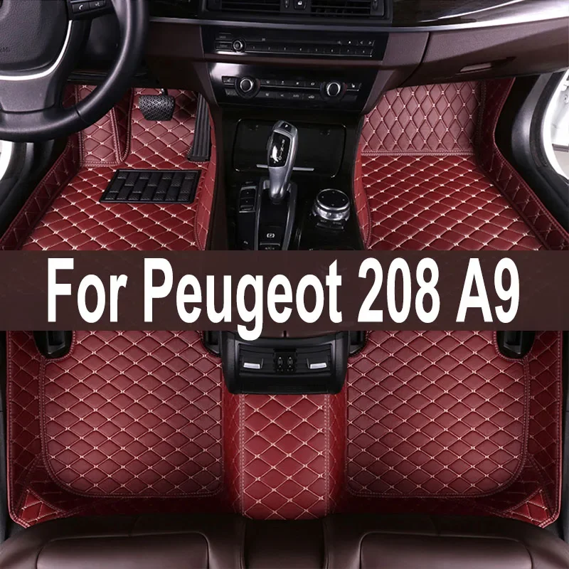 

Автомобильные коврики для Peugeot 208 A9 2012 ~ 2018, роскошные кожаные коврики, прочные коврики, комплект противогрязных ковриков, автомобильные аксессуары 2013 20