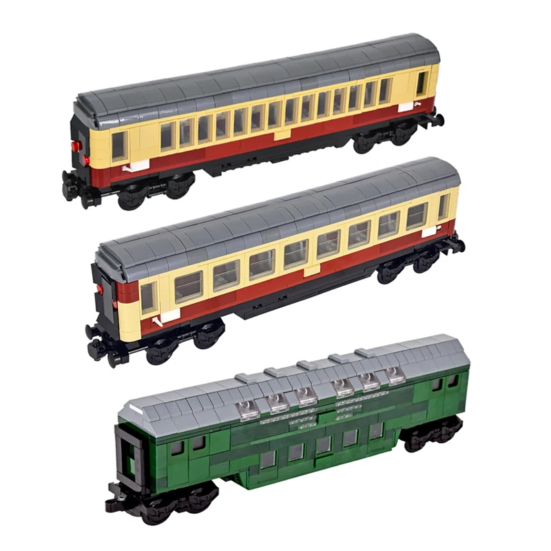 

MOC City креативный двухэтажный ревчудливый пассажирский поезд экспресс-рейка строительный блок кирпич DIY техническая игрушка для подарков для детей