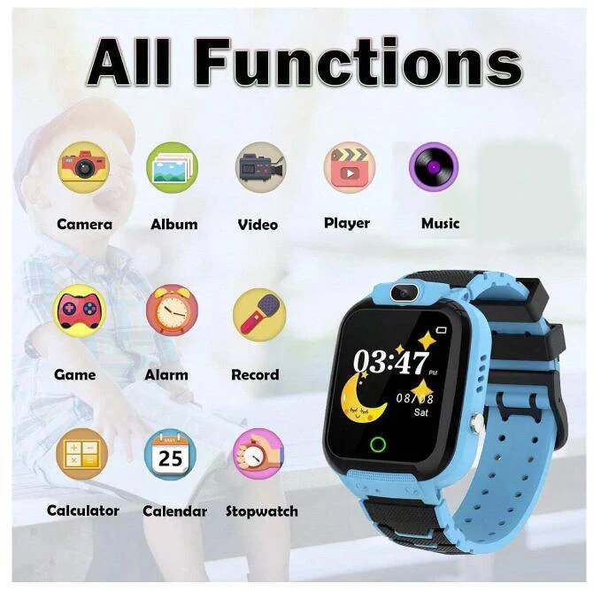 KGG 16 Games Smart Watch Children Music Video Player Kids Smartwatch Recording Alarm Clock for Boys Girls Birthday Gifts