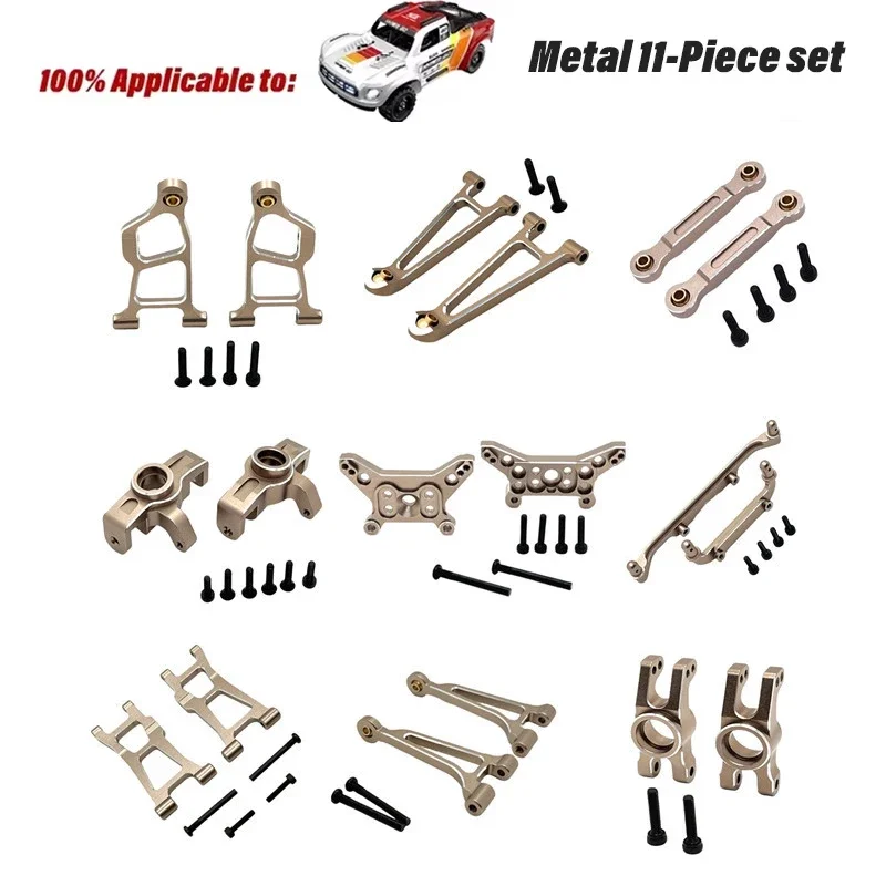 1/14 mjx 14211 hyper go peças de atualização de metal para carro de controle remoto elétrico-copo de direção, braços a superiores e inferiores, suporte de torre de choque