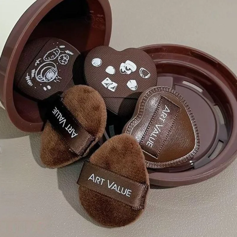 5pc Makeup Puff Set With Storage Box Dry Wet Combined - Soft Cute Cosmetic Sponge Cushion Puff Foundation Makeup Tools Accessory