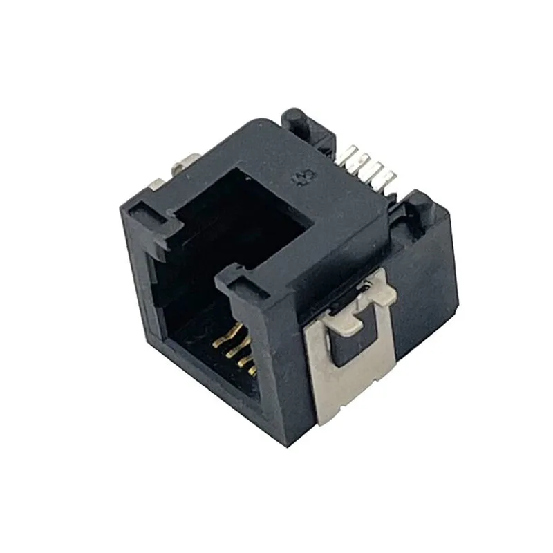 

10PCS RJ9 recessed socket, surface mount type, 4P4C with half-pack shielding cover