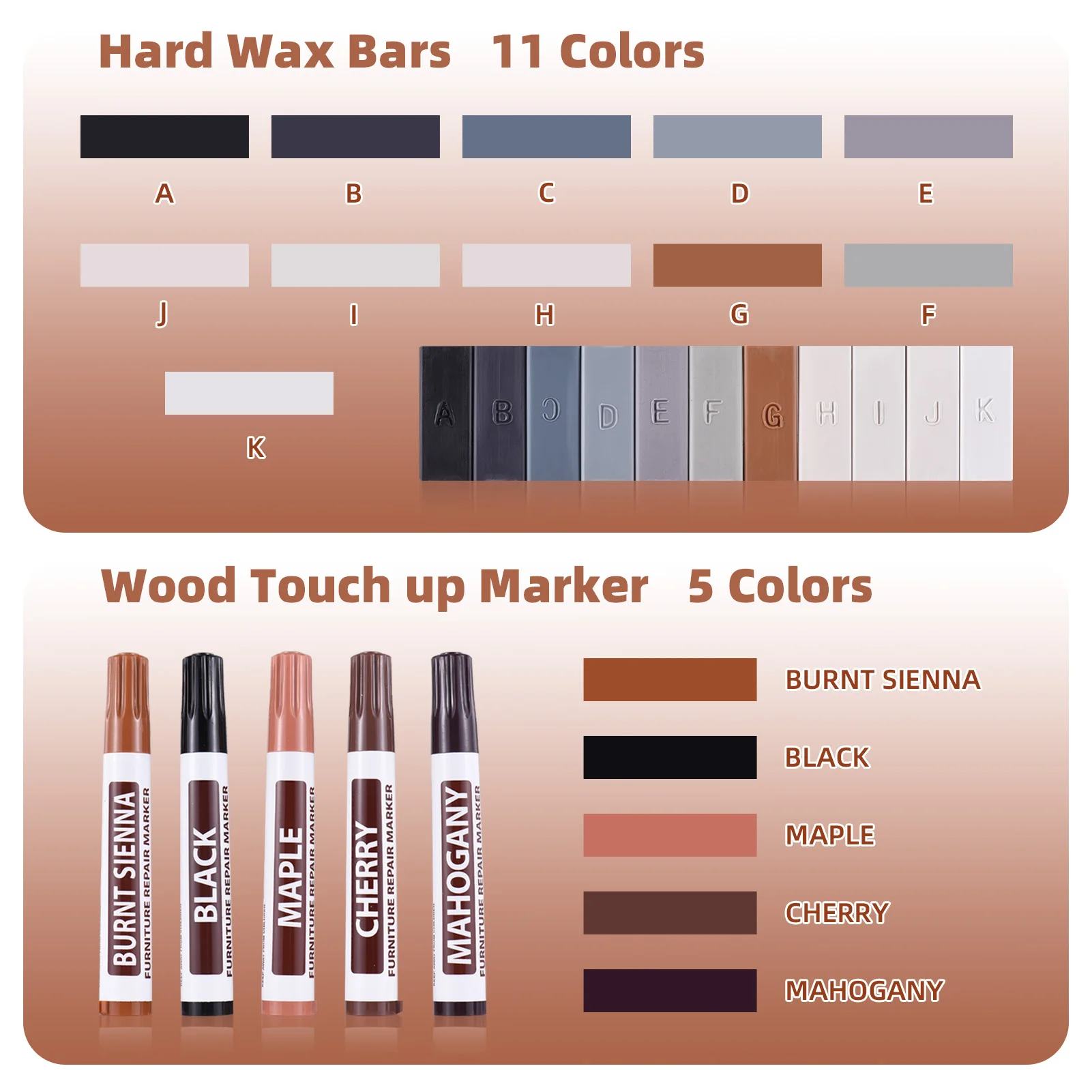 Виниловый комплект для ремонта царапин на полу Ламинат Виниловый ПВХ-пластик Мебельный комплект для ремонта пола с нагревательной ручкой 11-цветные твердые восковые стержни