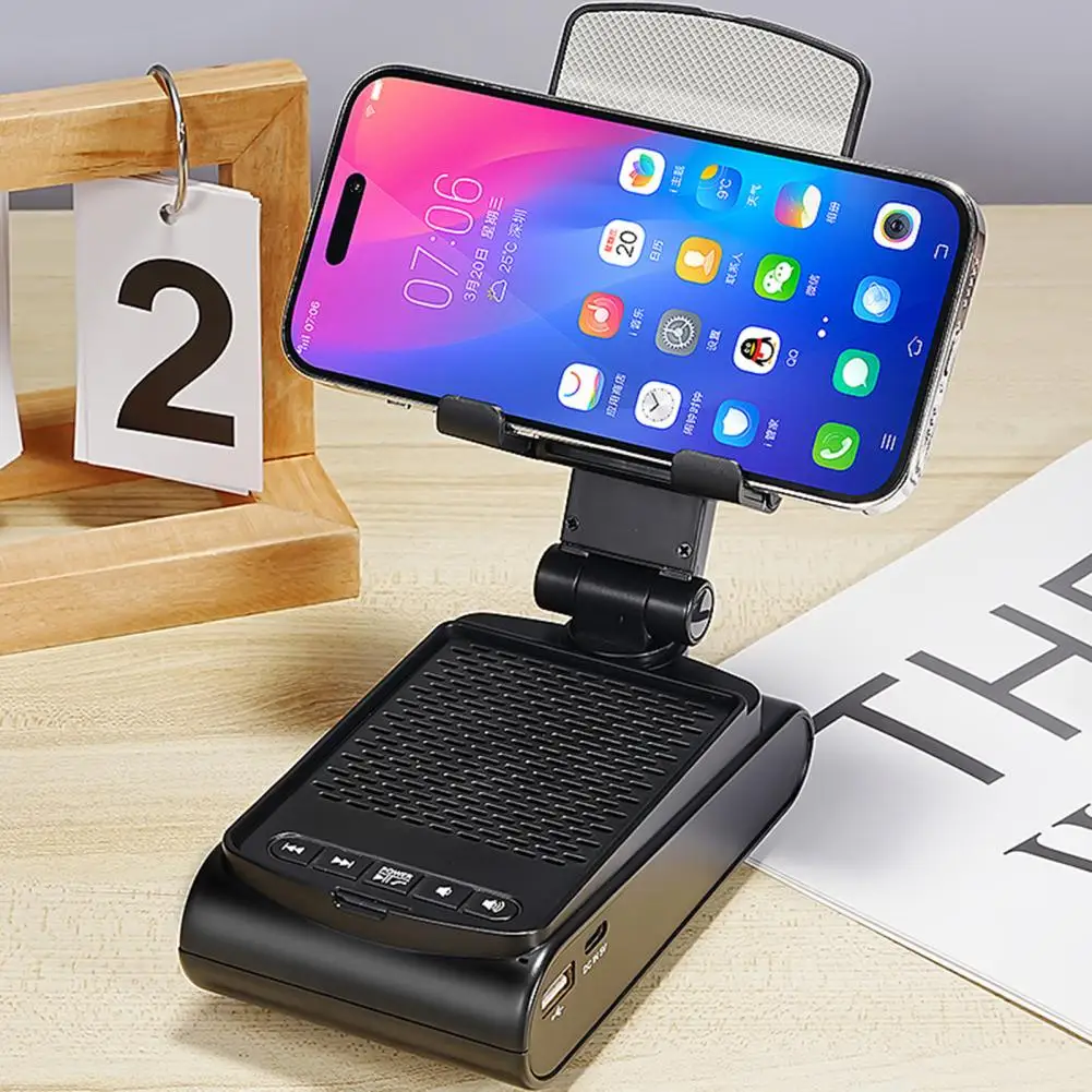 

Bluetooth-совместимая подставка для телефона с технологией 5.1, держатель для мобильного телефона с Bluetooth-совместимым динамиком для планшетов, отлично подходит