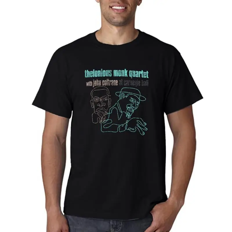 Thelonious Monk T Shirt gambar grafis baru hitam Vintage Jazz Band Tees 4-A-050 O-Neck Hipster T Shirt