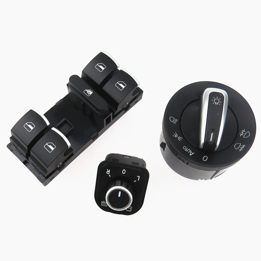 

SCJYRXS Set Window Control Button Fold Rearview Mirror Knob Headlight Switch For VW Passat B6 Golf MK5 6 5ND941431B 5ND959857