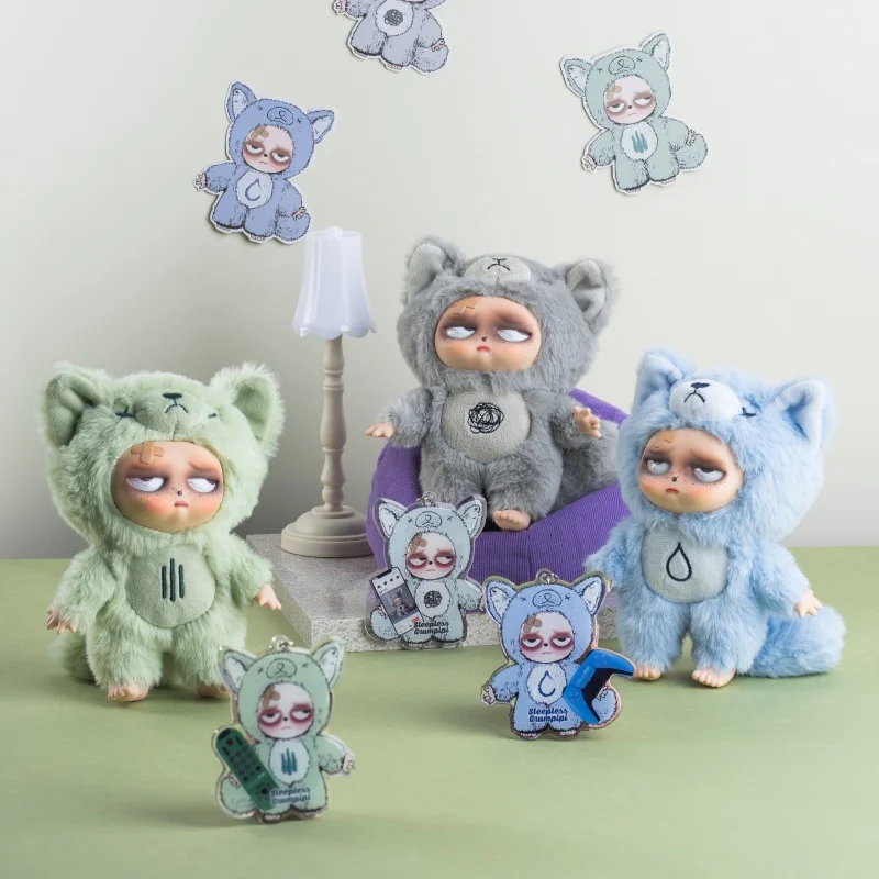 الأصلي الجديد النوم Grumpipi سلسلة صندوق أعمى الفينيل الوجه دمية العصرية قلادة ديكور معكرون اللون حقيبة جمع لعبة مجسمة هدية