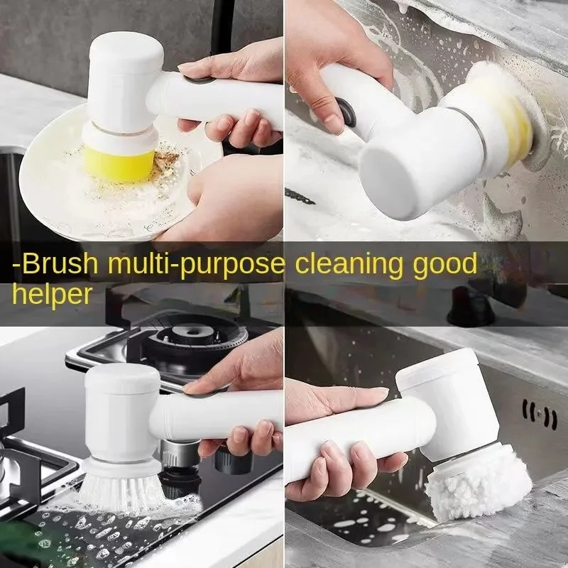 New Power Scrubber 5 Replaceable Brush Heads Electric Spin Scrubber Bathroom Cleaning Brush Power Scrubber Electric Brush Home