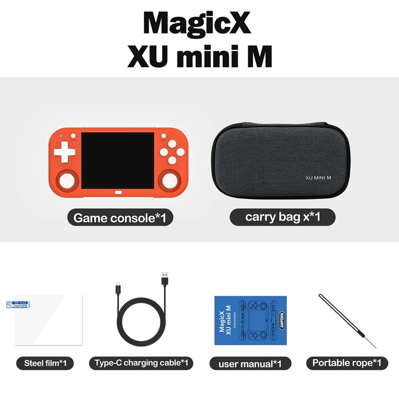 XU Mini M Game Console 64GB 10700 Games 2.8 Inch IPS Linux Handheld Game Players Retro Video Game For Kids B