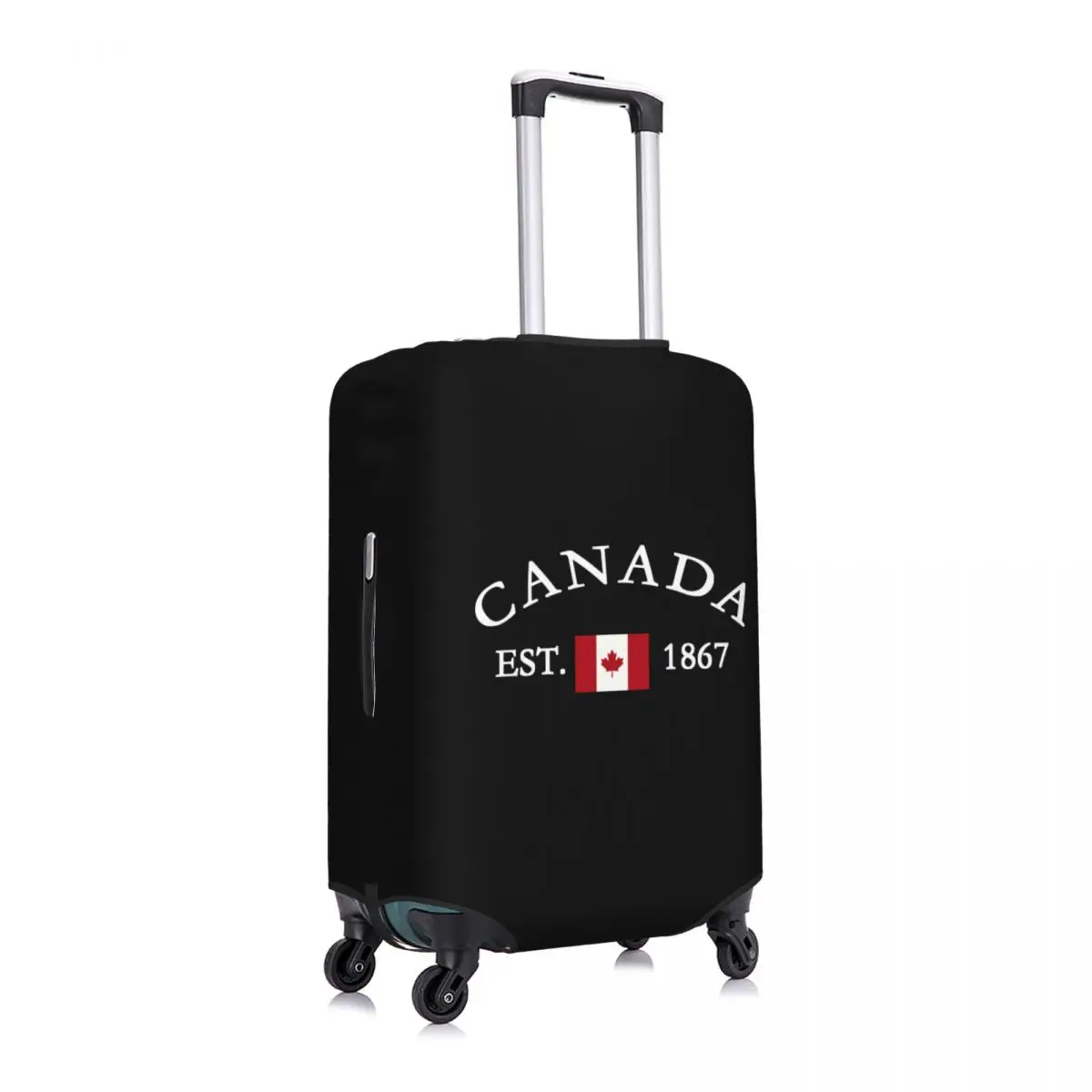 Funda de equipaje personalizada con bandera de Canadá, cubierta protectora elástica de hoja de arce canadiense para maleta de viaje, traje para 18-32 pulgadas