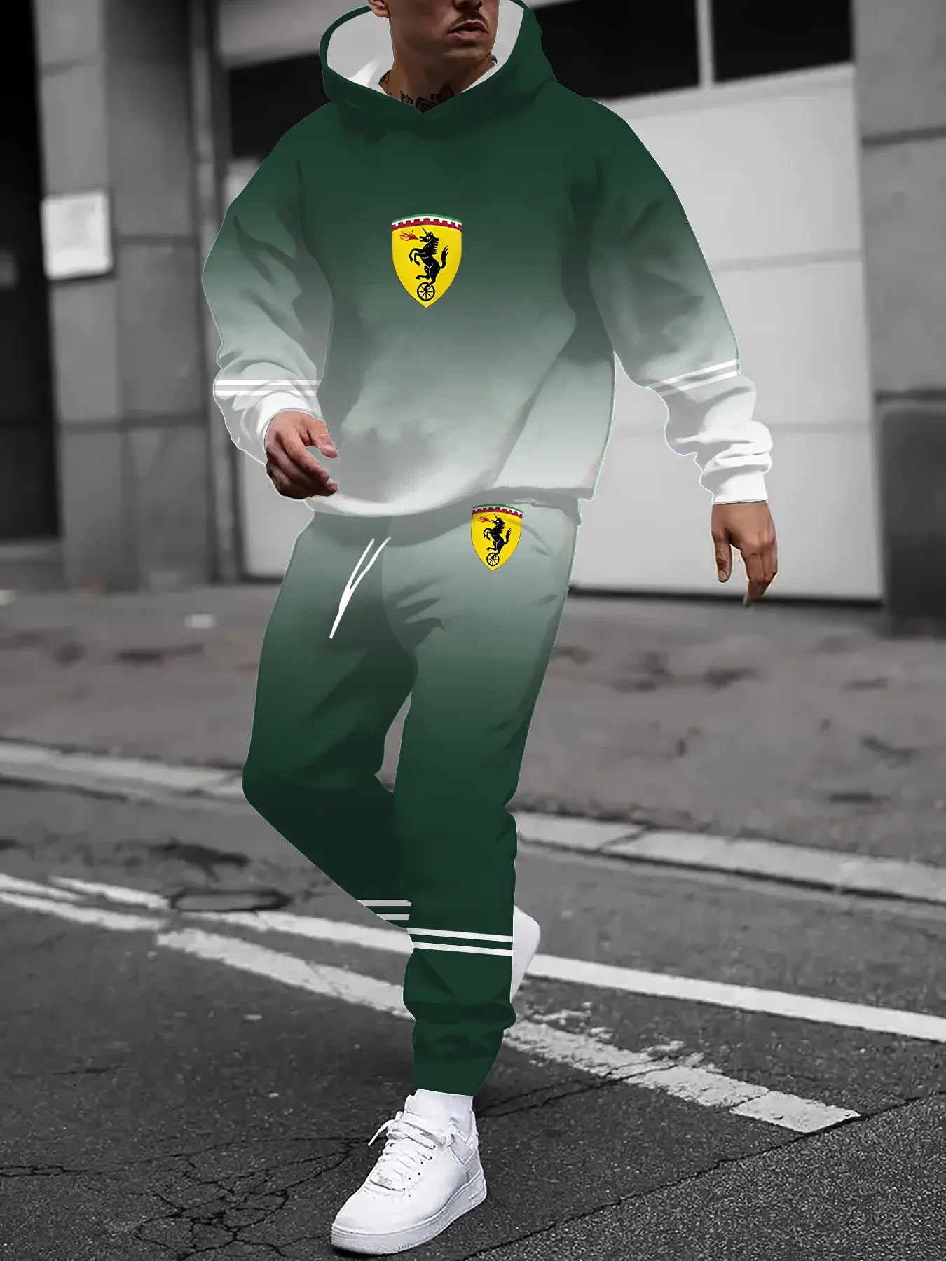 

2025 FashionAutumn Winter Popular Y2K men's Hoodies with hoodie Sweatshirt+Trousers Sportswear 2 Pac Set Mens Clothes