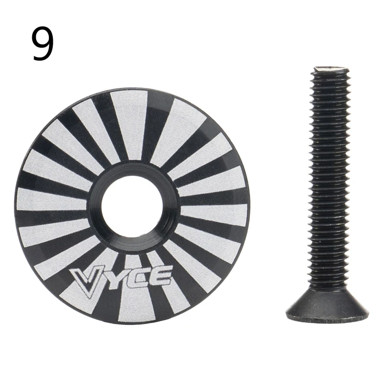 Bike Stem Top Cap Aluminum Alloy Headset Top Cap 31.7mm Diameter with Bolt for MTB Front Fork Stem Cover Accs