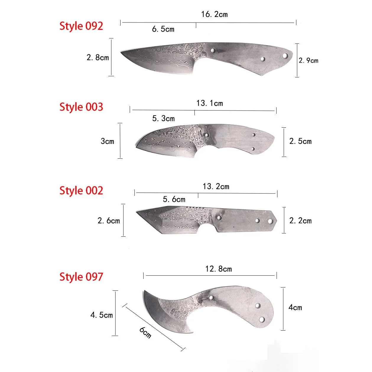 Dropship Outdoor Camping Fixed Blade Knife Blank Damascus Steel DIY Semi-finished  Knife Hunting Survival Tool Parts Accessories