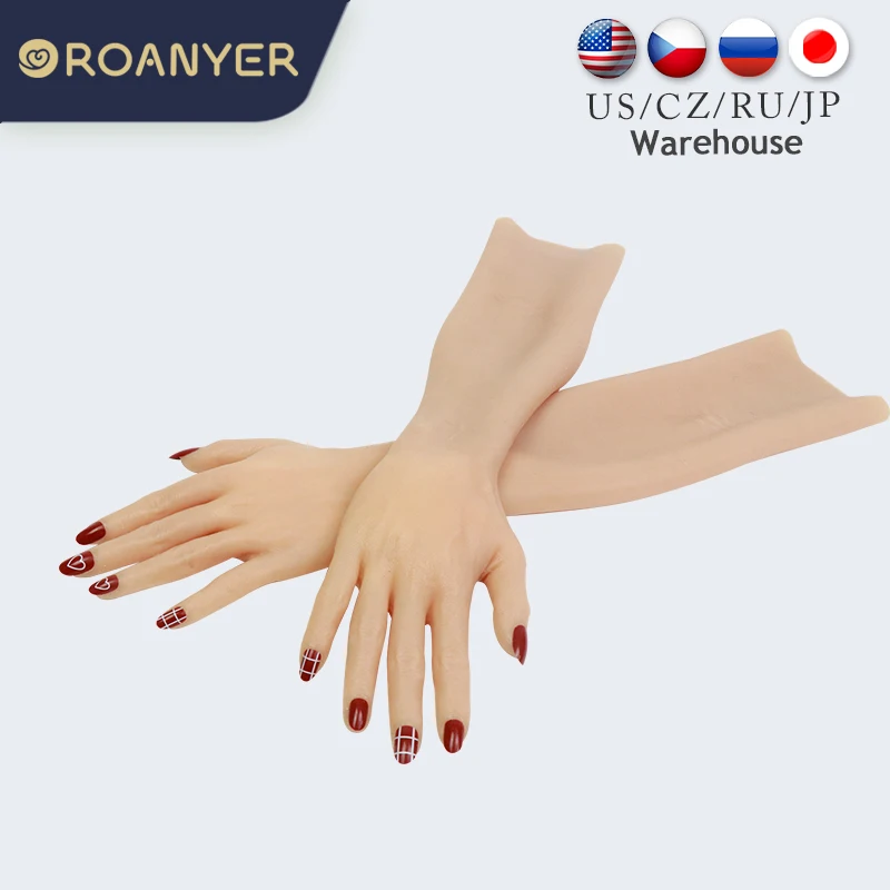 Roanyer Realistic Arms for Crossdresser Male to Female Artificial Silicone Hands Drag Queen Cosplay Costumes Fake Skin Woman's