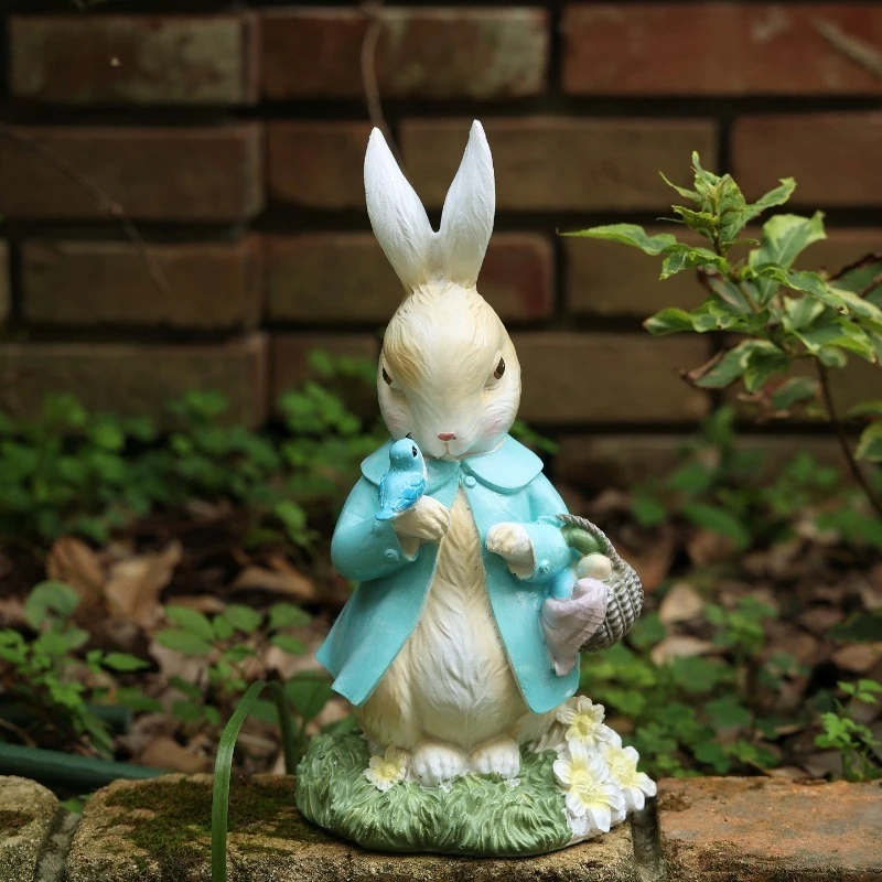 

Easter Decoration Vintage Cartoon Rabbit Statue Cute Garden Statues Home Balcony Garden Courtyard Ornaments Garden Decoration