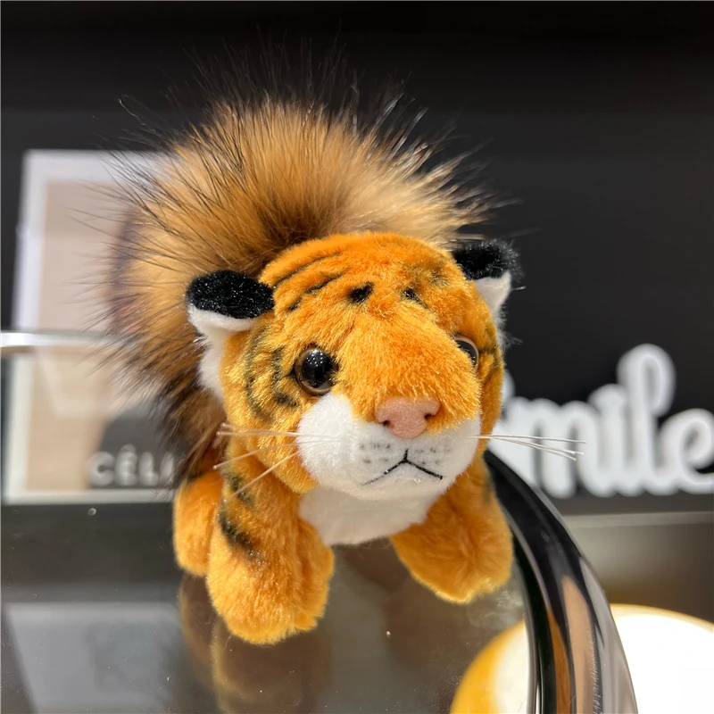 

Cute Tiger Keychain Real Raccoon Fur Ball Doll Pendant Toys Keyring Handbag Charm Ornament Pompom Plush Jewelry Gifts
