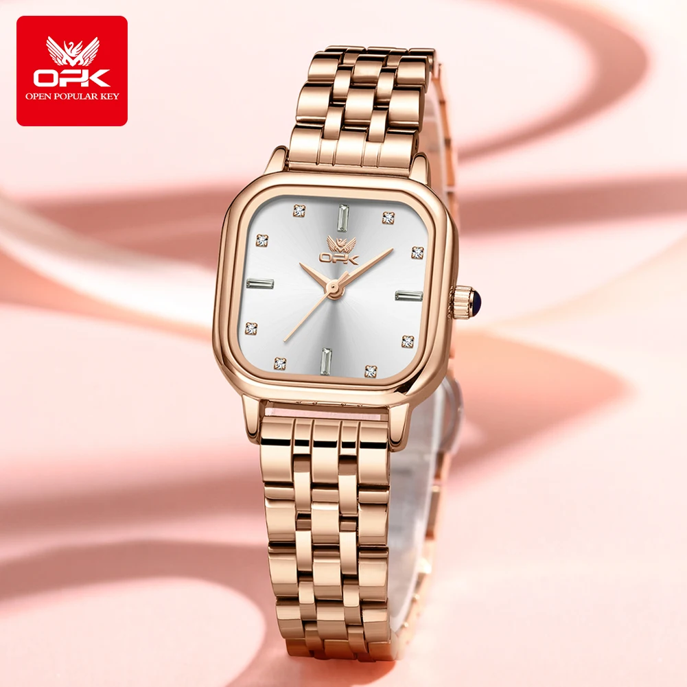 

OPK 8178 Square dial steel strip fashionable women's quartz watch