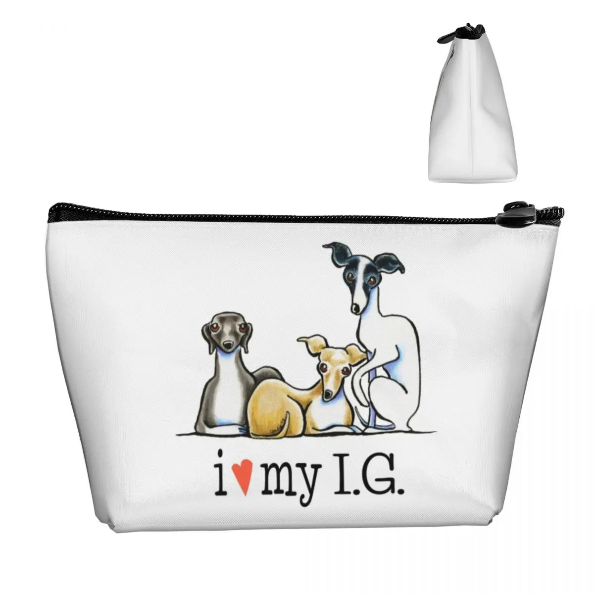 Italian Greyhound WhippetLover Cosmetic Bag Women Kawaii Big Capacity Sighthound Dog Makeup Case Beauty Storage Toiletry Bags