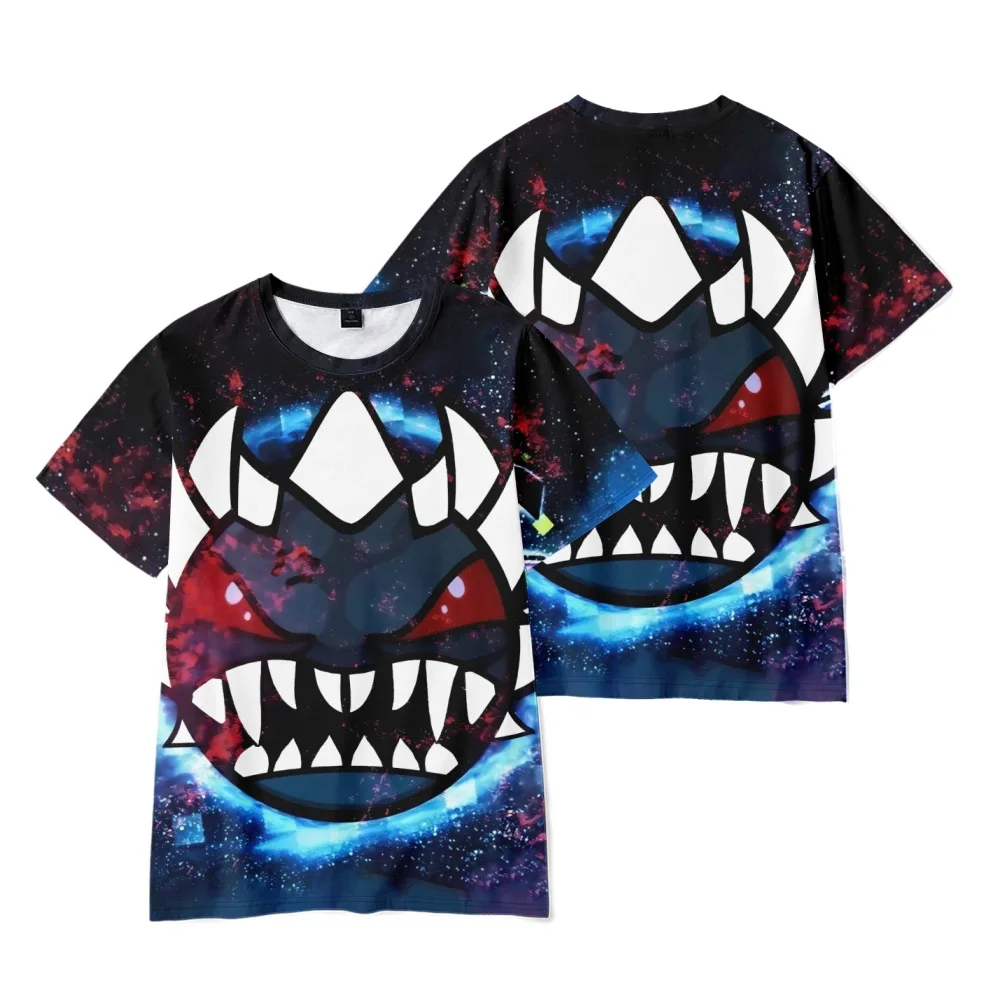 Geometry Dash ​Short Sleeved T-shirt Printed Adult Children's Clothing For Summer Breathable Student Tops Tees