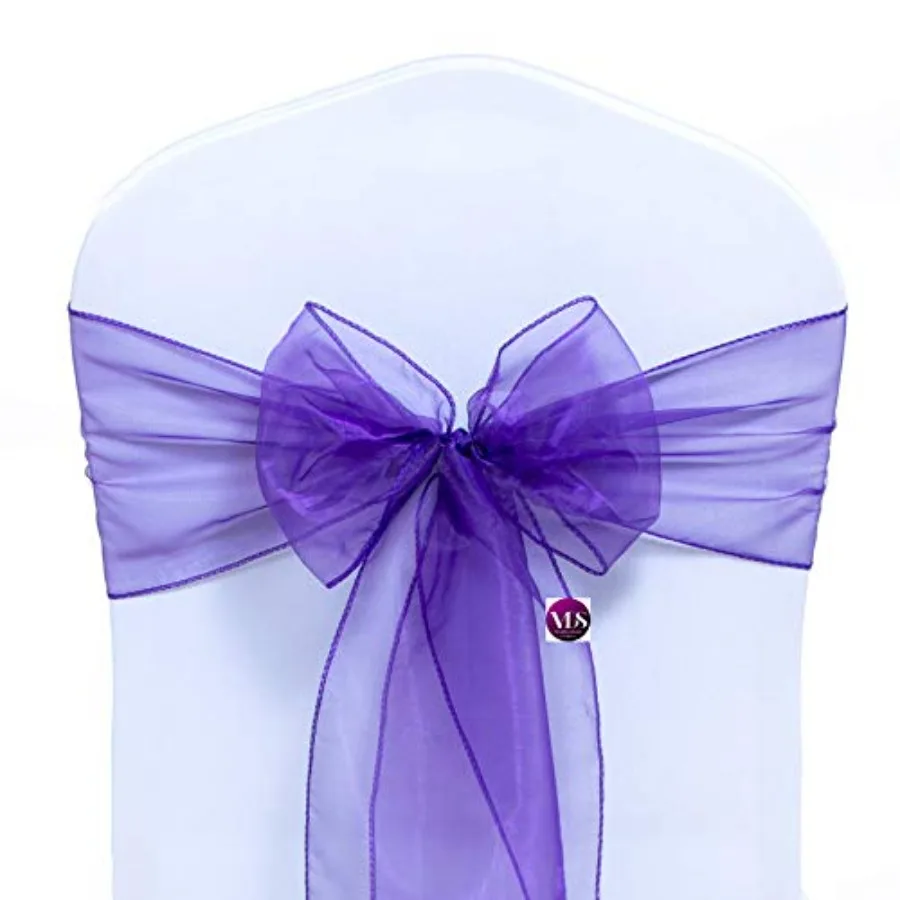 

Pack of 100 Organza Chair Sashes for Weddings and Events Décor Sheer Shiny Dining Chair Bows for Banquet Party Reception Reusab