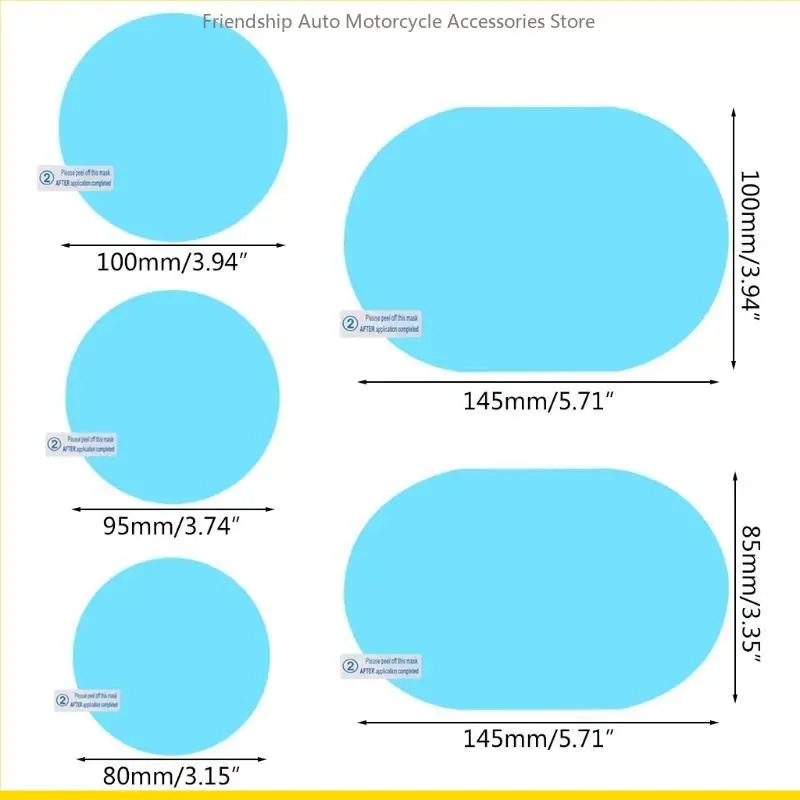 SZCH 2Pcs Car Rain-proof Film Rearview Mirror Waterproof Film Universal Window Glass Clear Anti-Fog Anti-reflective Sticker