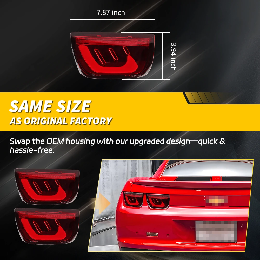 2 قطعة المصد الخلفي عاكس ضوء DRL الذيل ضوء الفرامل ضوء بدوره مصباح إشارة ث/LED ل 2010 2011 2012 2013 شيفروليه كامارو