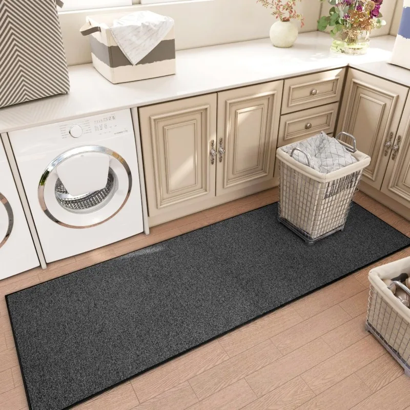 滑り止めゴム裏地付きラグ、洗えるソフトフロアカーペット、キッチン、廊下、玄関屋内、寝室、ランドリー、低