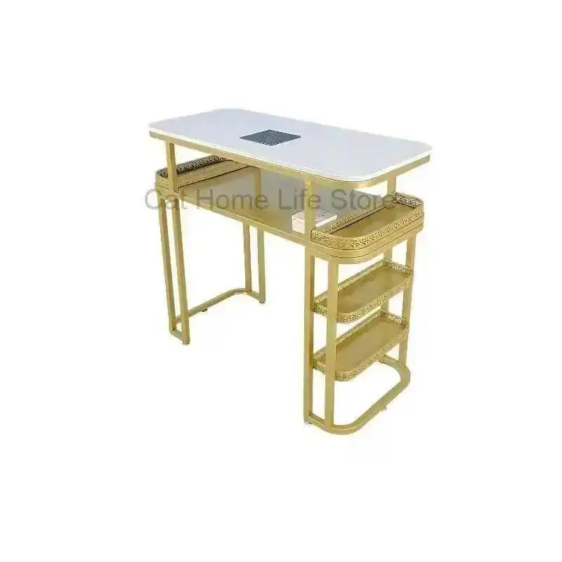 Nail Tech Supplies Office Lashing Table Purple Led Manicure Professional Luxury Aspiration Lamps Polish Storage Bag Tables Fan