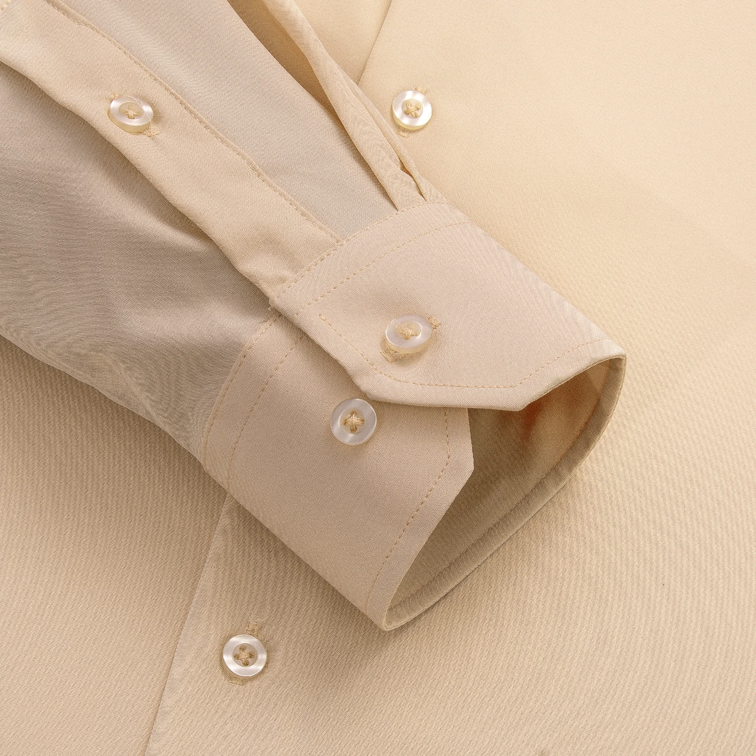 Hi-Tie Long Sleeve Mens Shirts Silk Brown Solid Lapel Green Black Red Beige Purple Pink Slim Fit Shirt Wedding Business Formal