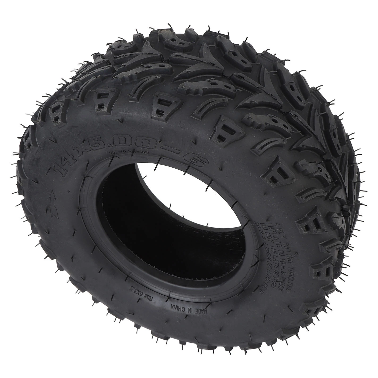 14/5.00-6 Wheel Tire Rubber Explosion Proof All Terrain Tire Anti Slip Tubeless Puncture Resistant for  Cart for Mini Bike