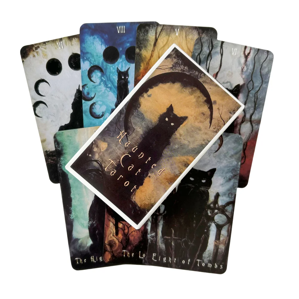 Black,Haunted Cats,Puppy Tarot Cards Game Fortune-telling Cats Rule The Earth Tarot of White Cats Divination Edition Board Deck