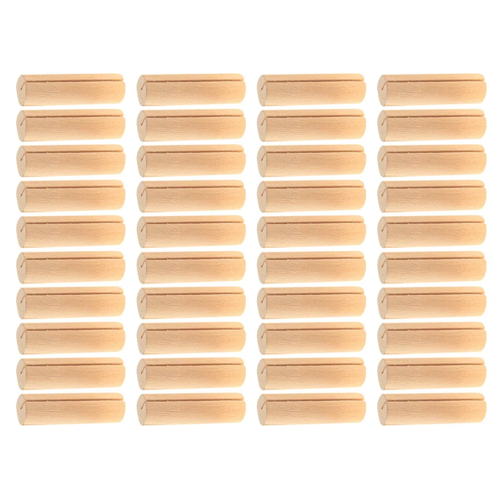 40 قطعة حامل رقم الجدول الخشبي لتزيين حفلات الزفاف ، بطاقات خشبية كليب مذكرة حامل بطاقة المقعد دعم عرض المشبك